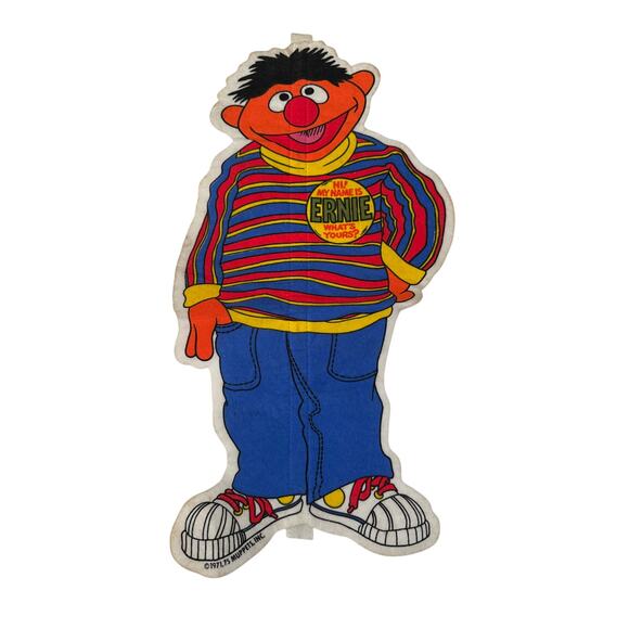 Vintage 1970s Sesame Street Ernie Pennant Flag "My Name is Ernie" - Picture 5 of 7